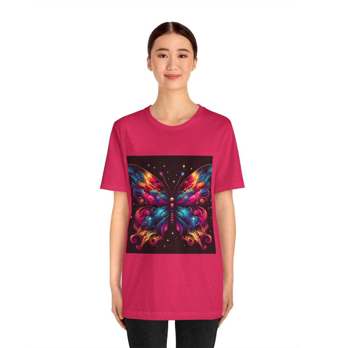 Vibrant Butterfly Art Tee | Colorful Graphic Top, Butterfly Lover