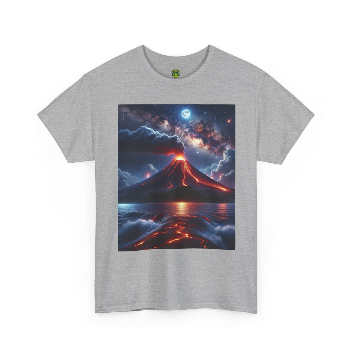 Volcano Sunset Unisex Heavy Cotton Tee - Graphic T-Shirt for Nature Lovers