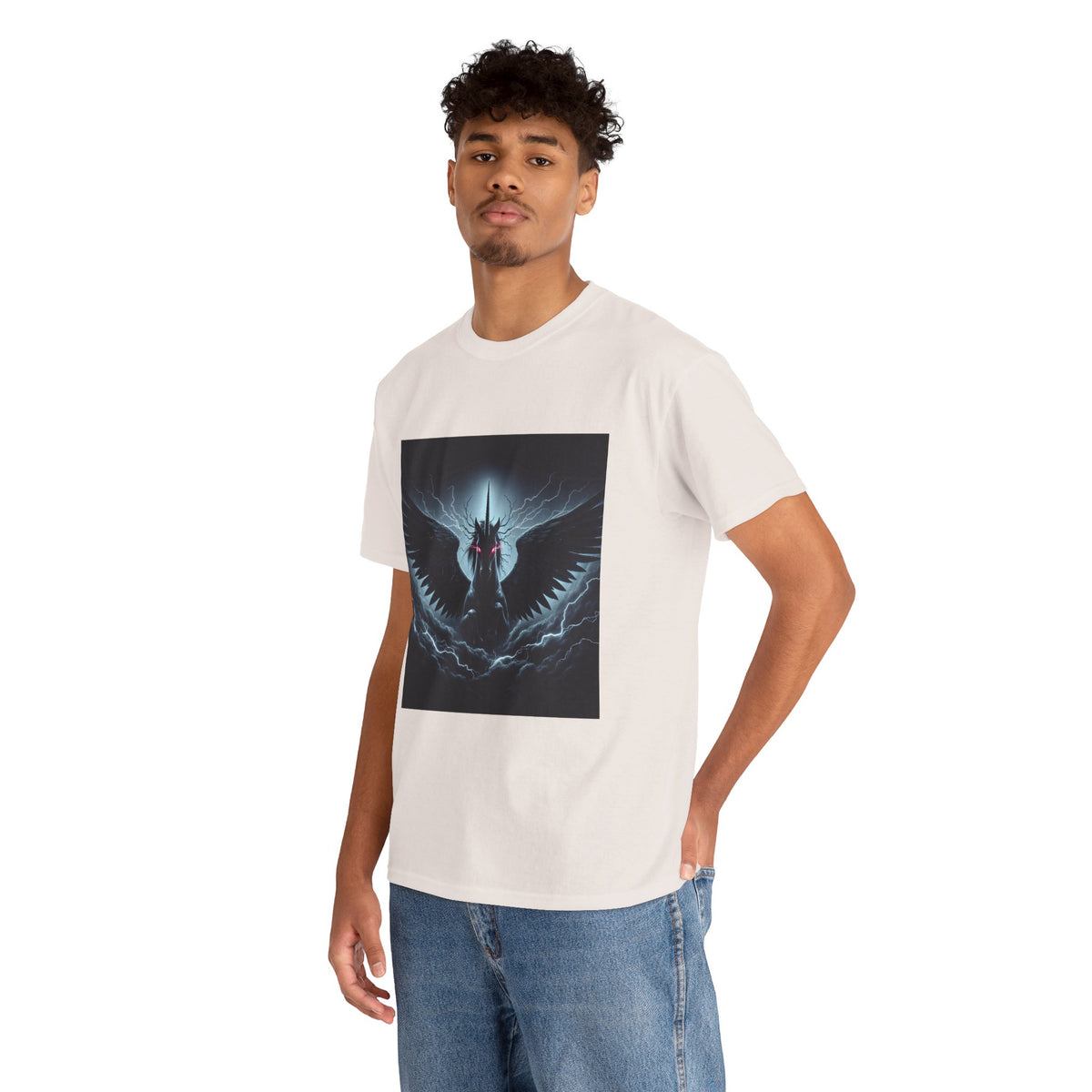 Dark Fantasy Heavy Cotton Tee with Pegasus Design