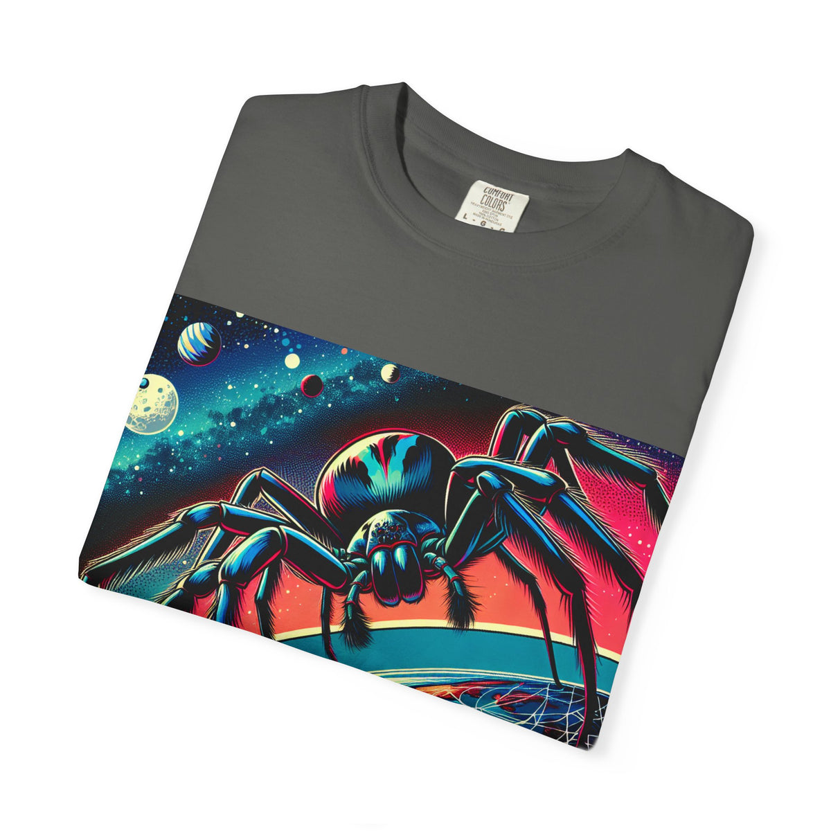 Cosmic Spider Graphic T-Shirt - Unisex Garment-Dyed Tee