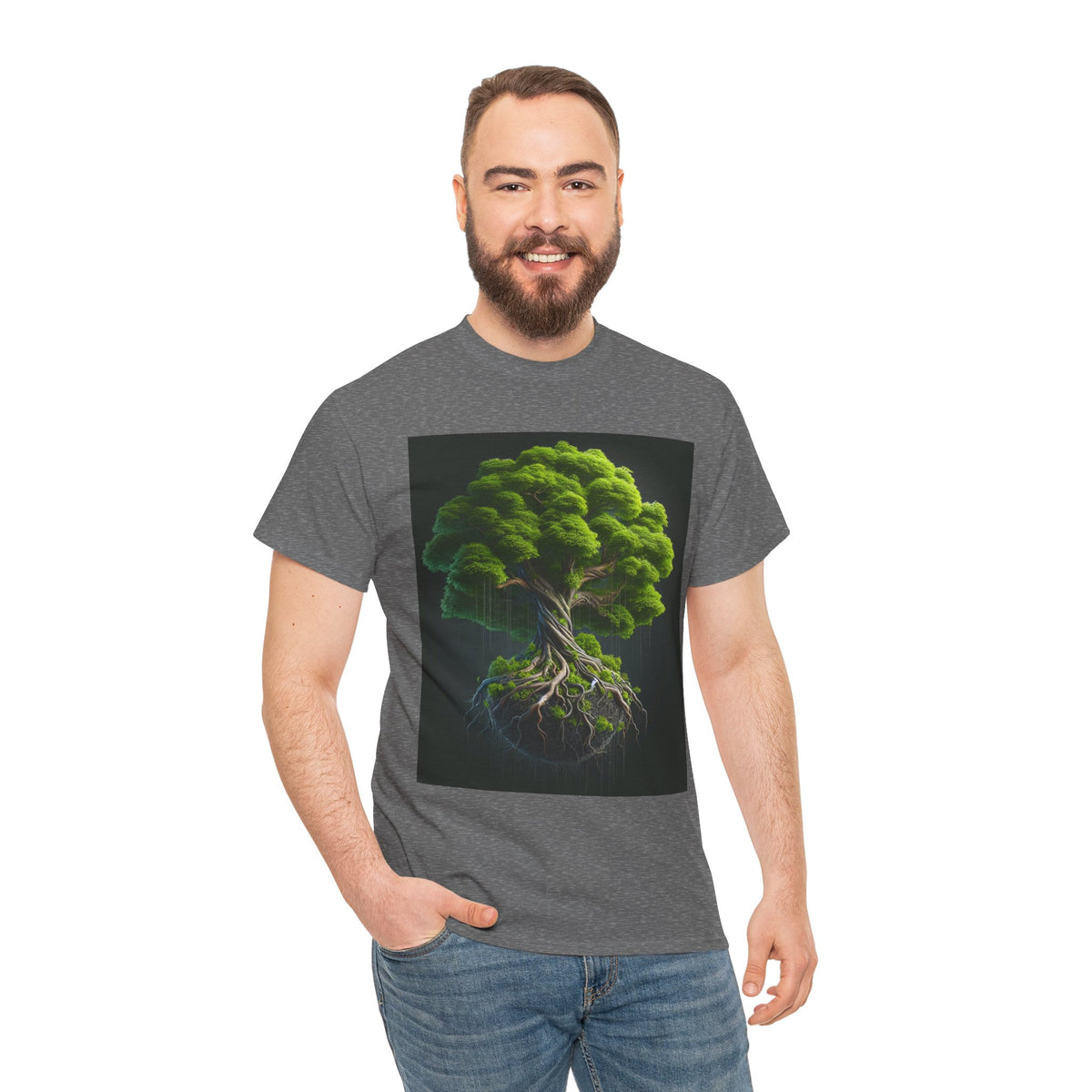 Eco-Friendly Unisex Heavy Cotton Tee - Tree of Life Design