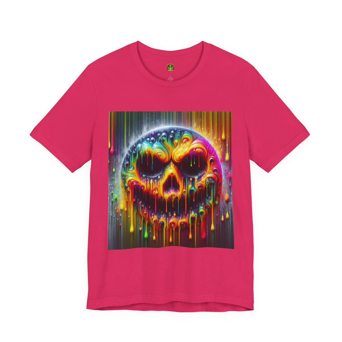 Psychedelic Skull Tee, Edgy Streetwear, Trendy Casual Wear