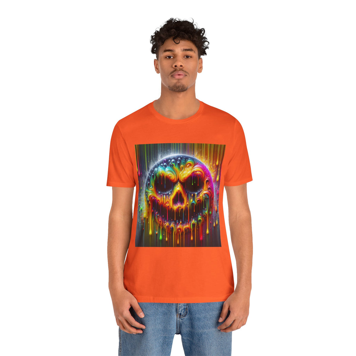 Psychedelic Skull Tee, Edgy Streetwear, Trendy Casual Wear
