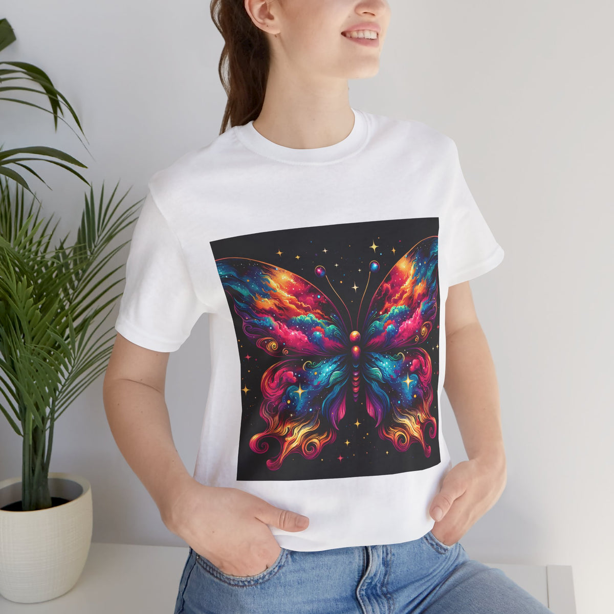Vibrant Butterfly Art Tee | Colorful Graphic Top, Butterfly Lover