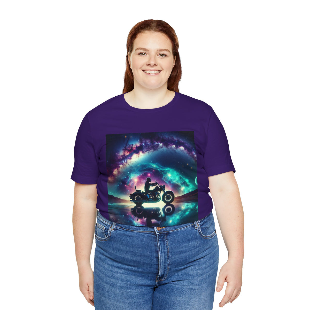 Galactic Biker Tee: Cosmic Shirt, Trendy Apparel