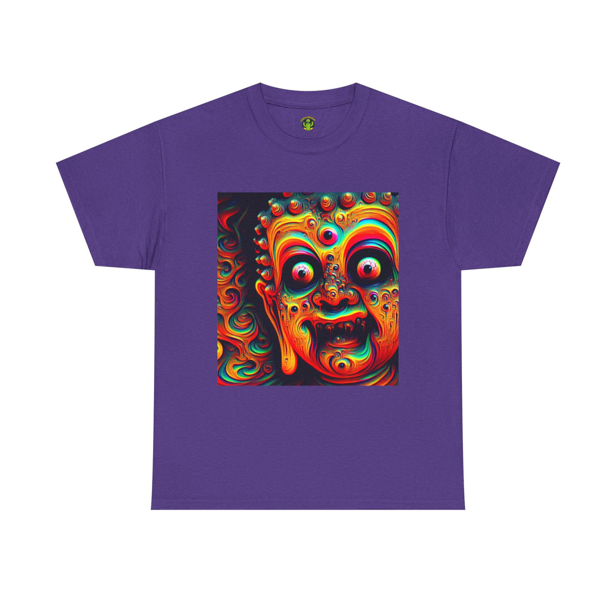 Vibrant Buddha Art Tee, Heavy Cotton T-Shirt, Unique Graphic Tee