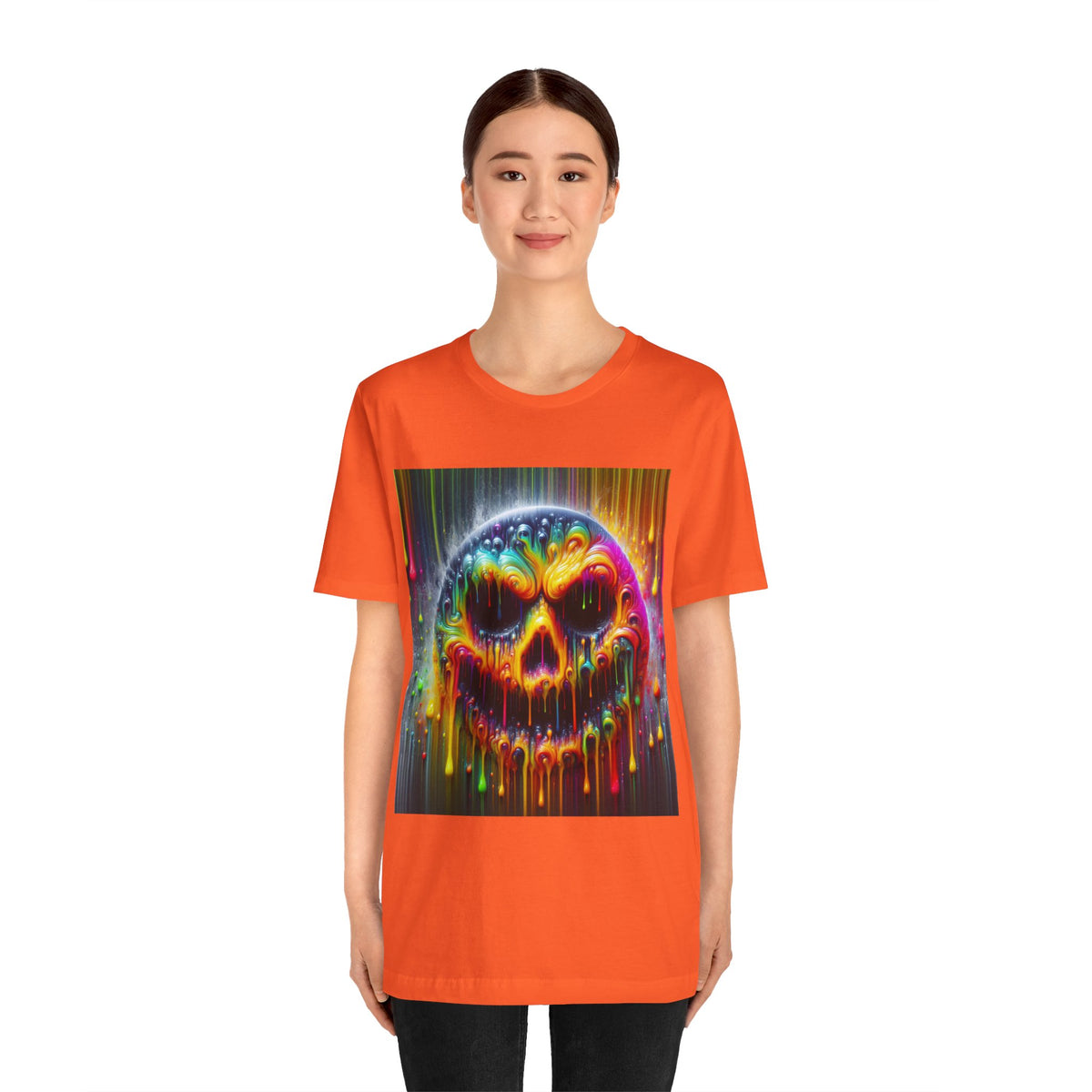 Psychedelic Skull Tee, Edgy Streetwear, Trendy Casual Wear