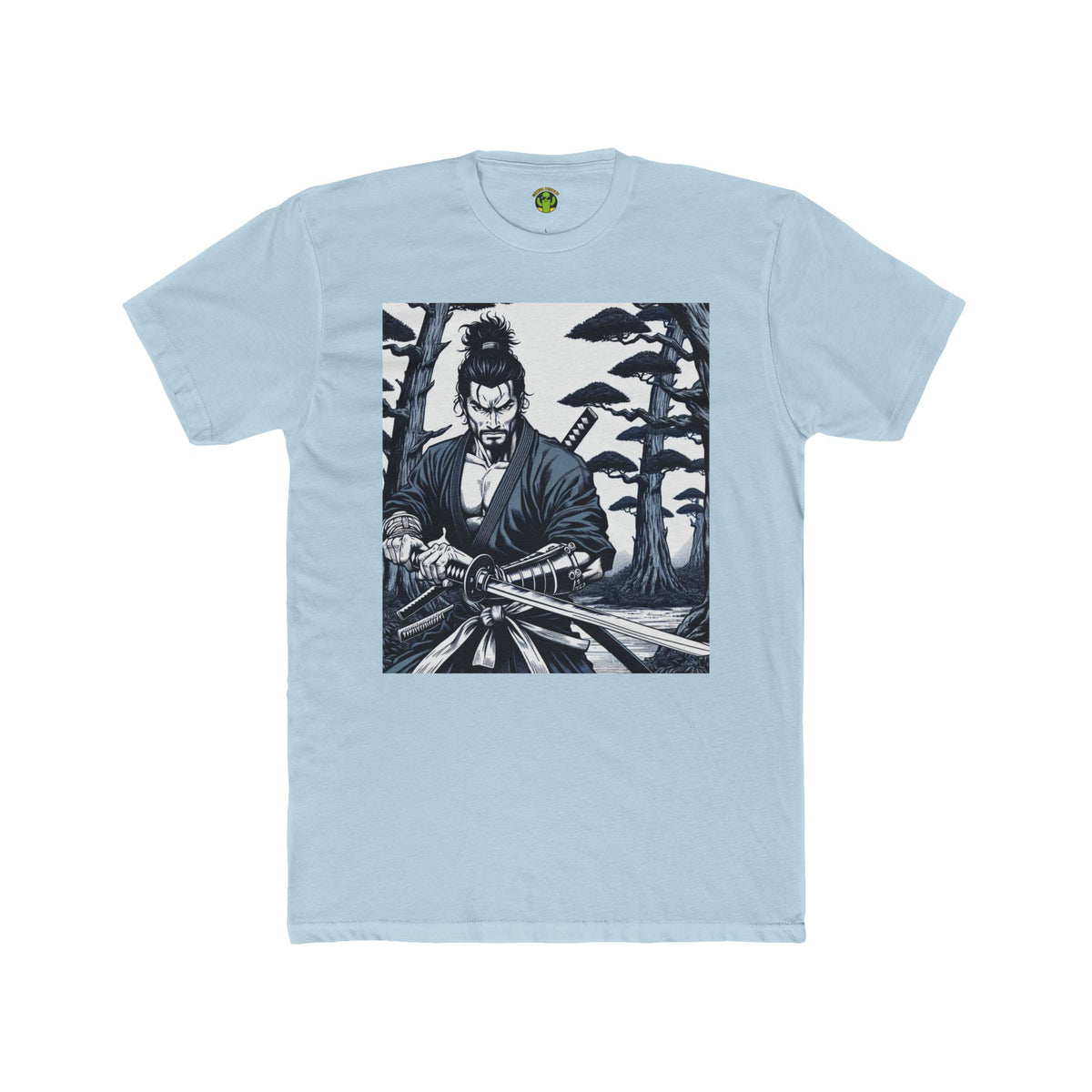 Samurai Graphic Cotton Crew Tee – Perfect for Manga Fans