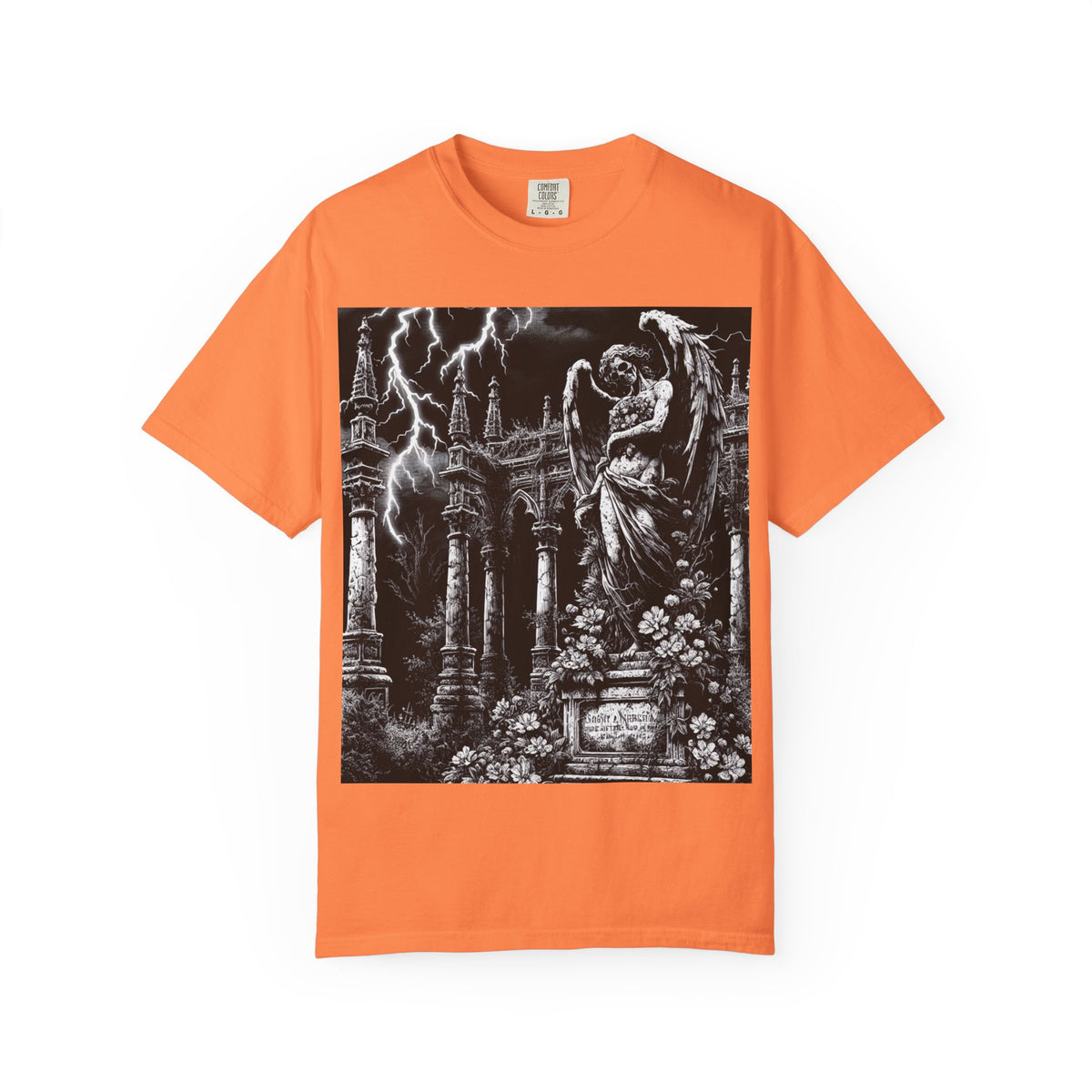 Gothic Angel T-Shirt, Garment-Dyed Tee for Alternative Fashion