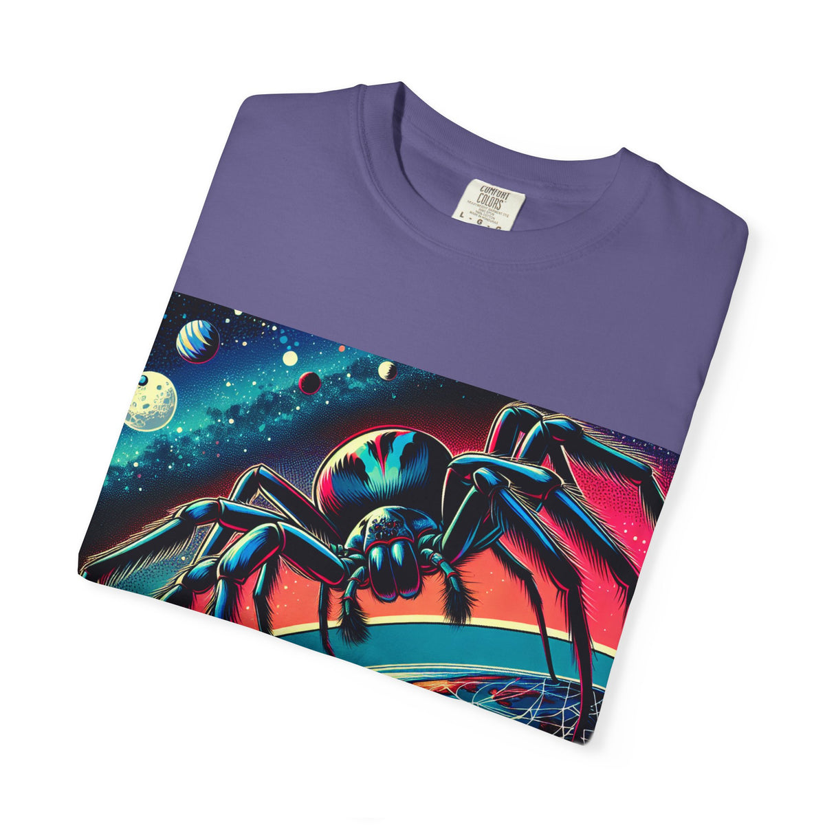 Cosmic Spider Graphic T-Shirt - Unisex Garment-Dyed Tee