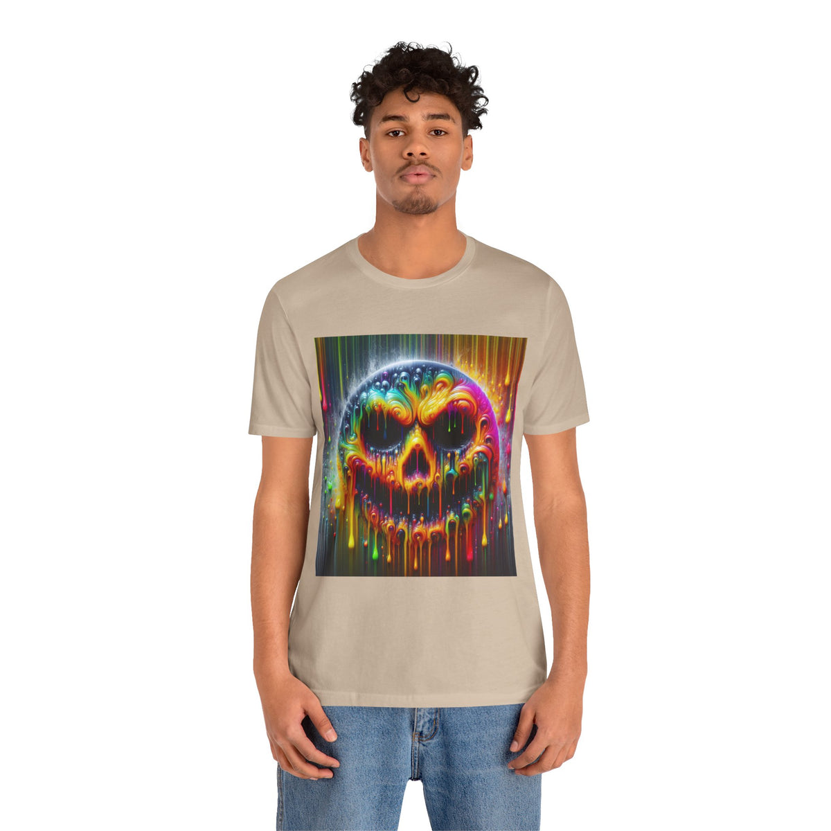 Psychedelic Skull Tee, Edgy Streetwear, Trendy Casual Wear