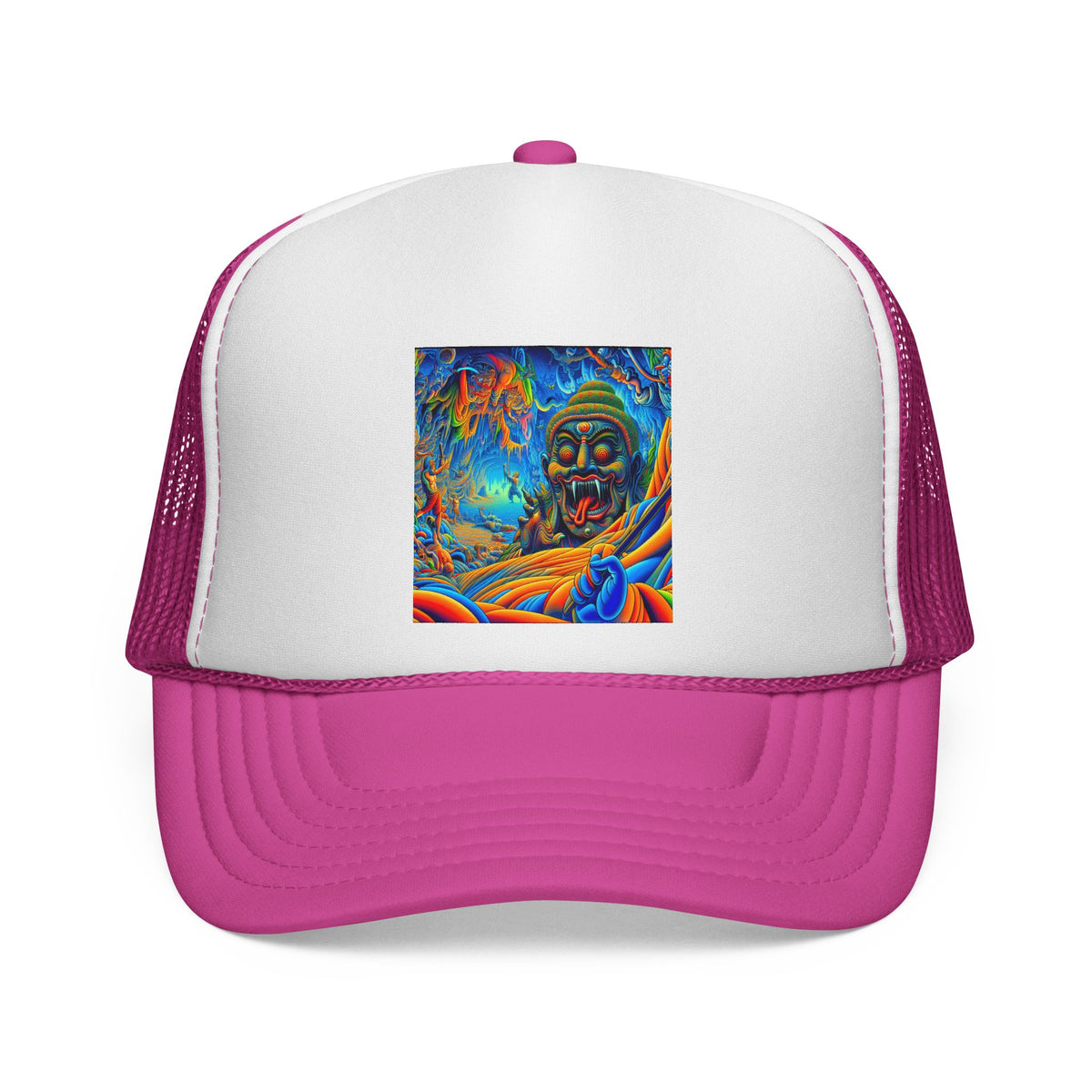 Vibrant Buddha Art Cap, Adjustable Snapback Hat, Cool Casual Style