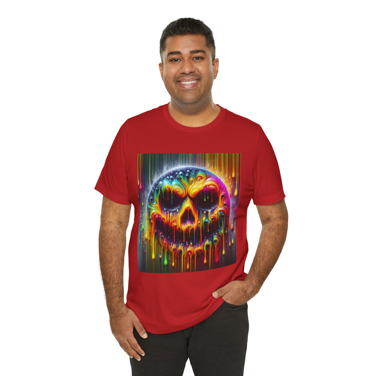 Psychedelic Skull Tee, Edgy Streetwear, Trendy Casual Wear