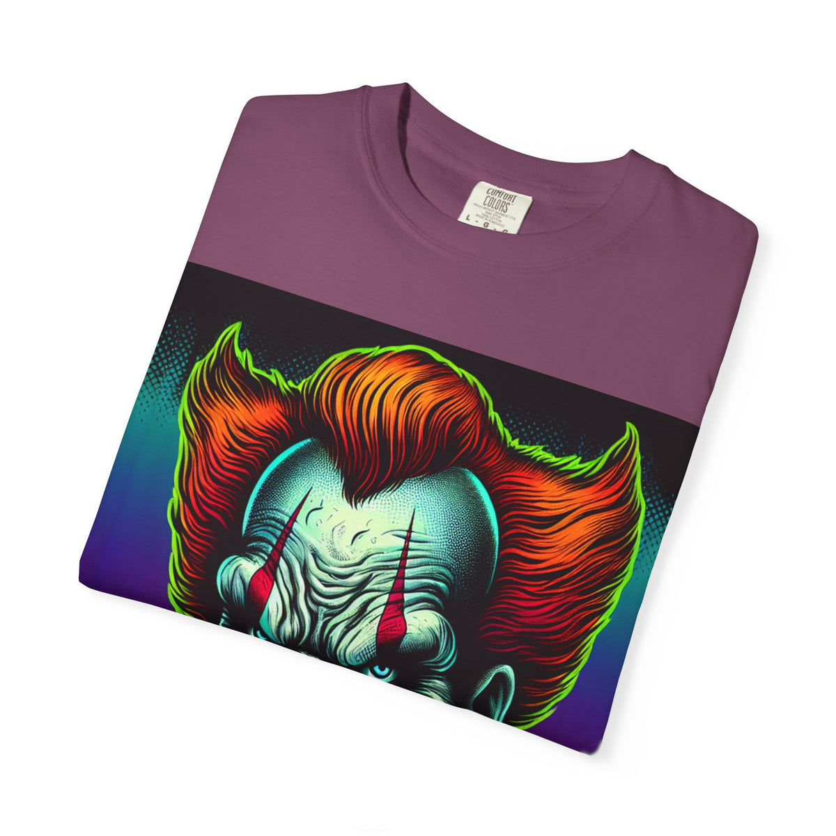 Creepy Clown Graphic Garment-Dyed T-Shirt