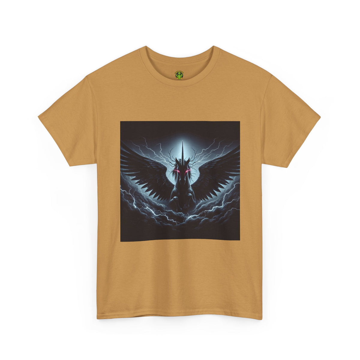 Dark Fantasy Heavy Cotton Tee with Pegasus Design