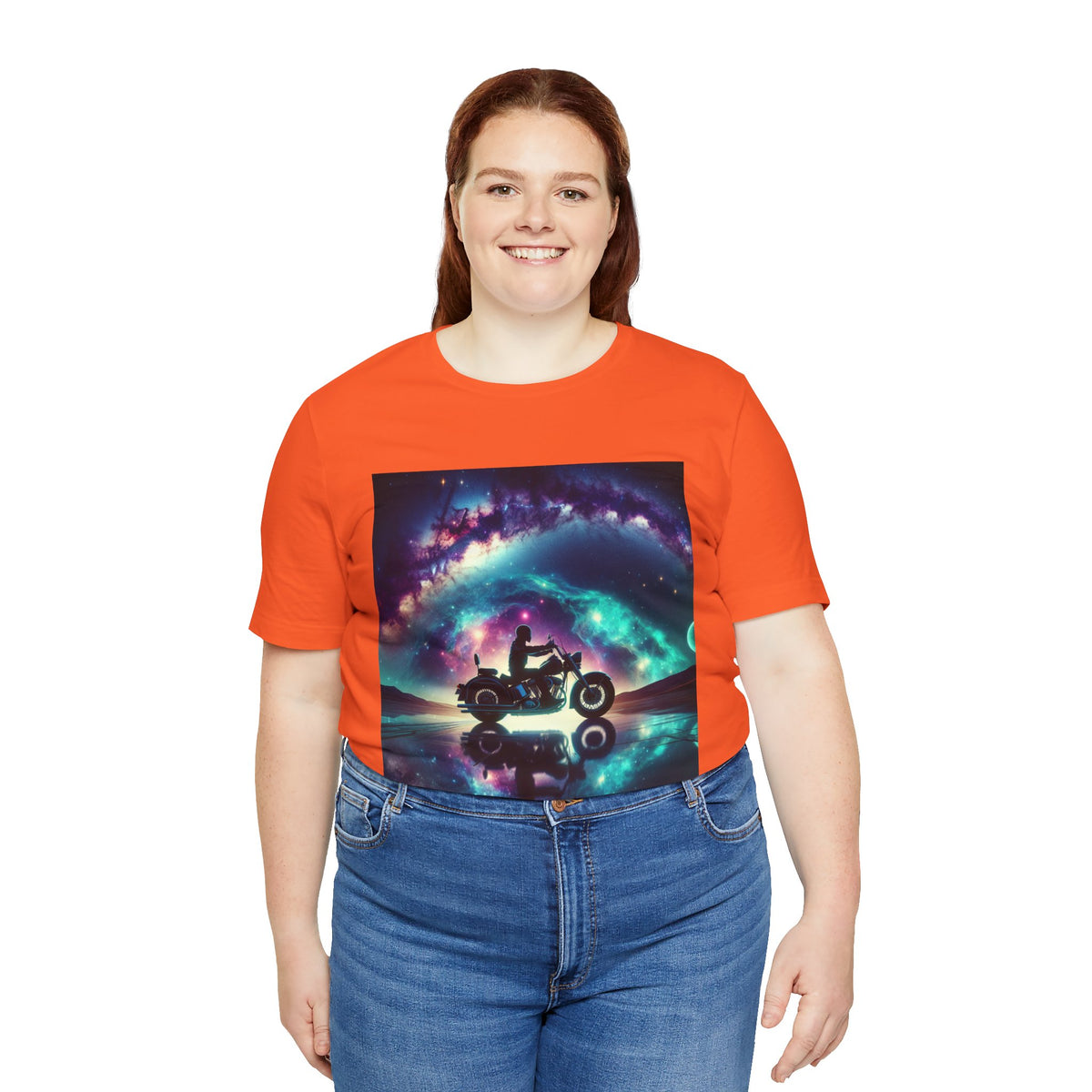 Galactic Biker Tee: Cosmic Shirt, Trendy Apparel