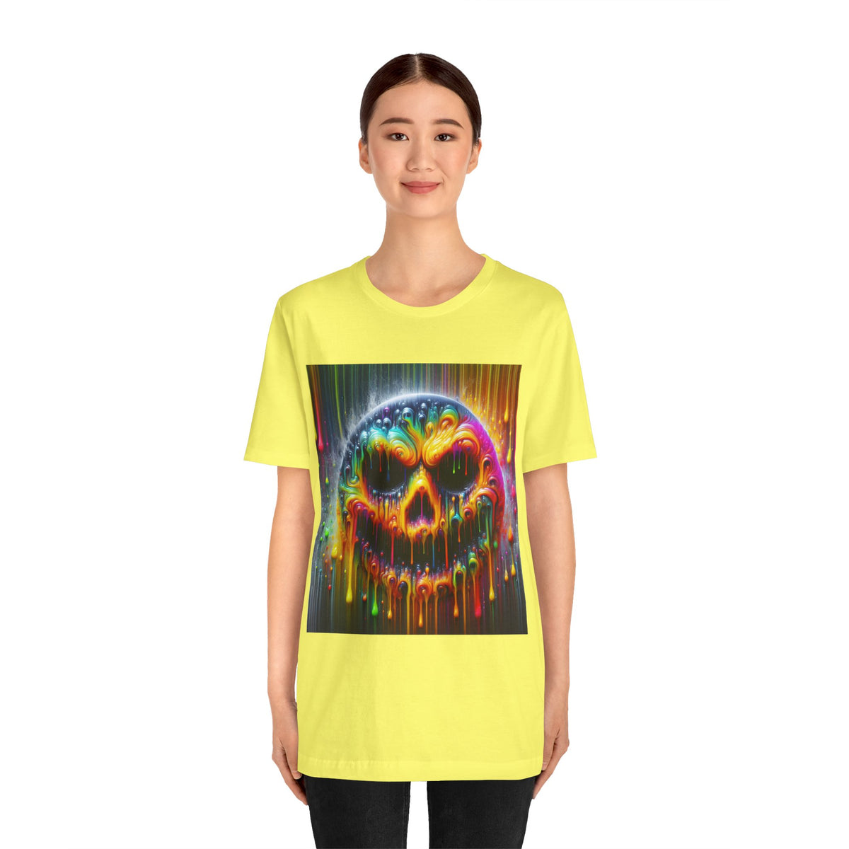 Psychedelic Skull Tee, Edgy Streetwear, Trendy Casual Wear