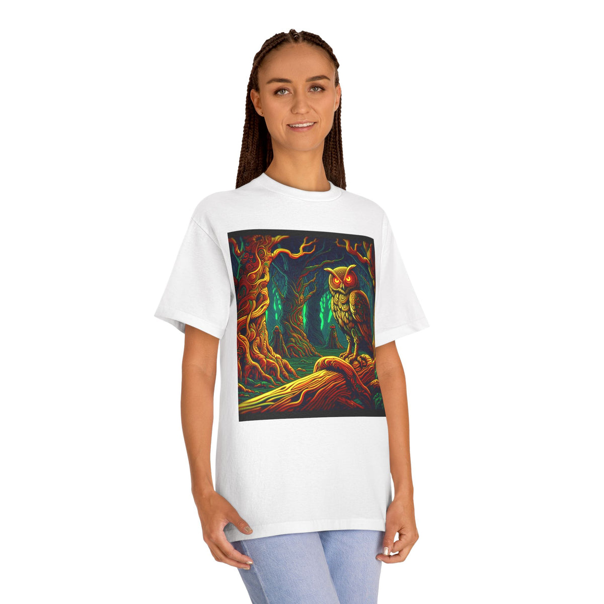 Vibrant Owl Tee - Artful Forest Design