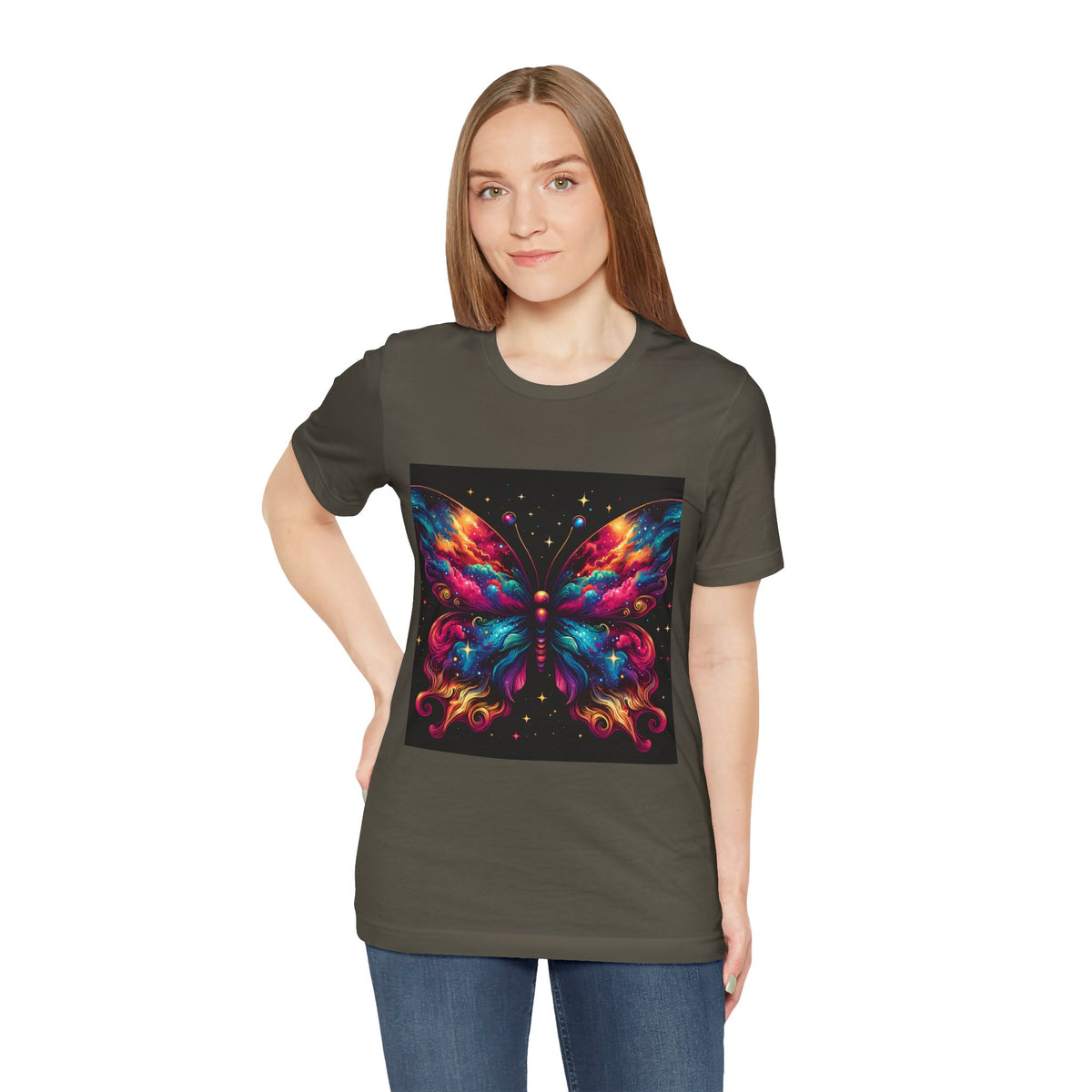 Vibrant Butterfly Art Tee | Colorful Graphic Top, Butterfly Lover