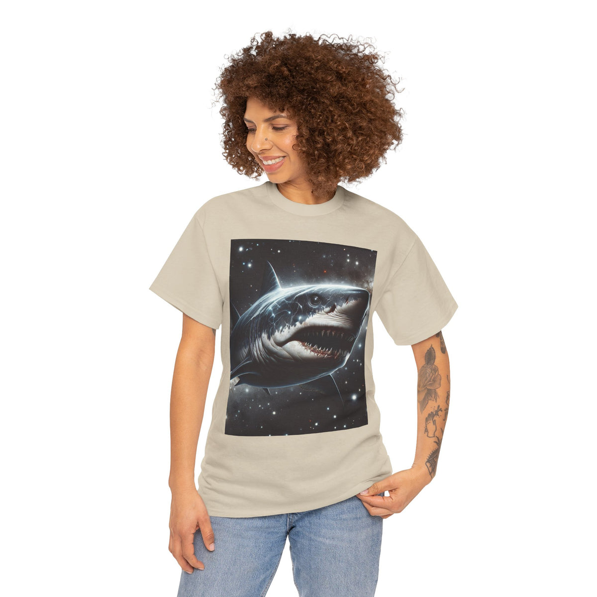 Shark Graphic Unisex Heavy Cotton Tee - Bold Ocean Vibes