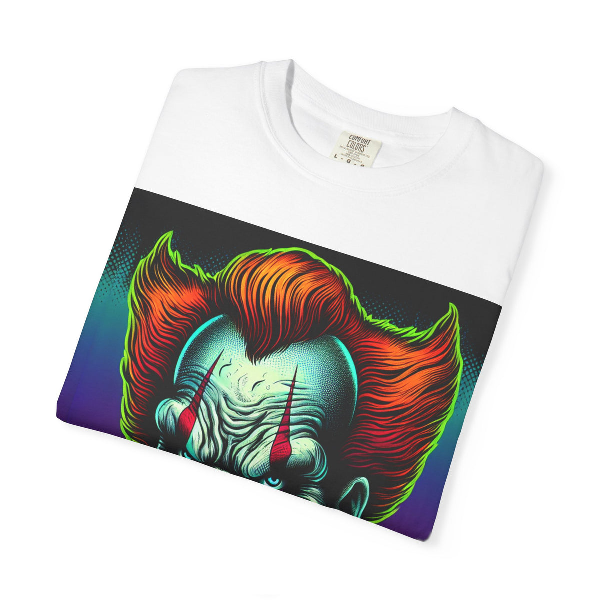 Creepy Clown Graphic Garment-Dyed T-Shirt