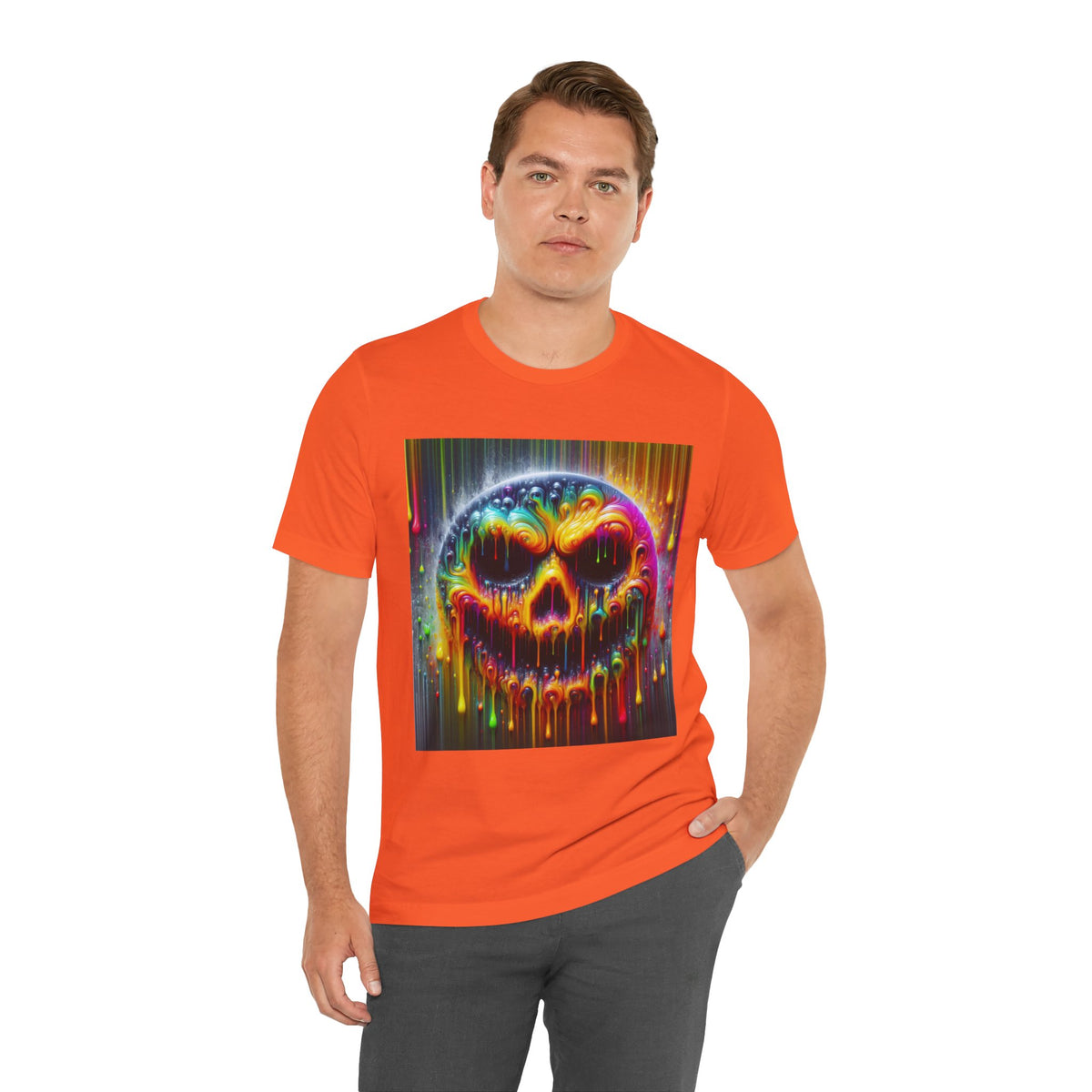 Psychedelic Skull Tee, Edgy Streetwear, Trendy Casual Wear