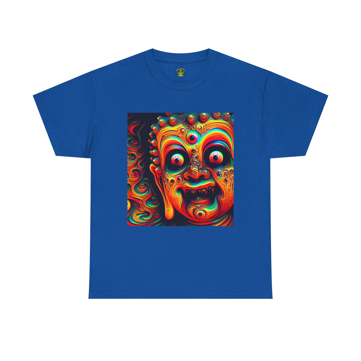 Vibrant Buddha Art Tee, Heavy Cotton T-Shirt, Unique Graphic Tee
