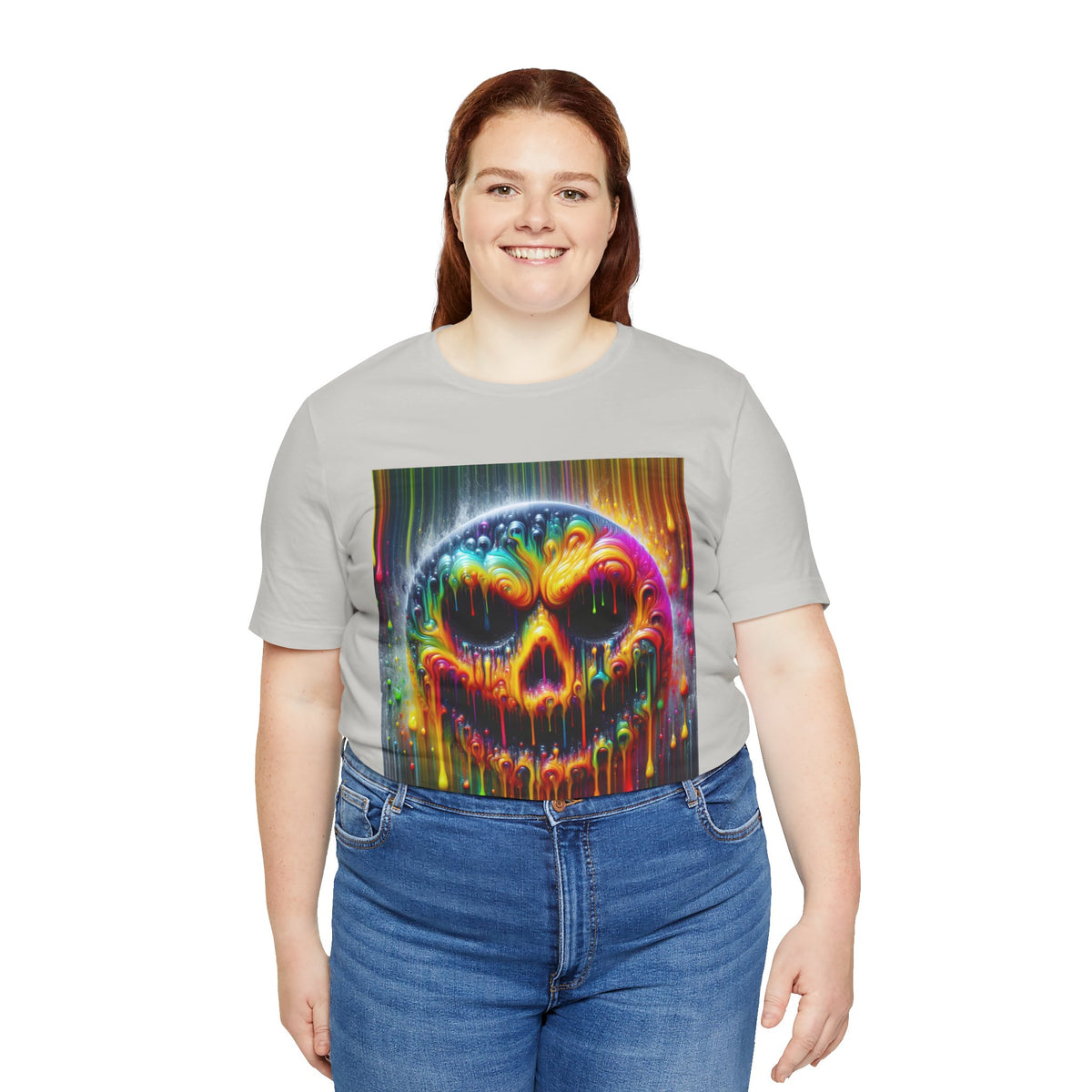 Psychedelic Skull Tee, Edgy Streetwear, Trendy Casual Wear