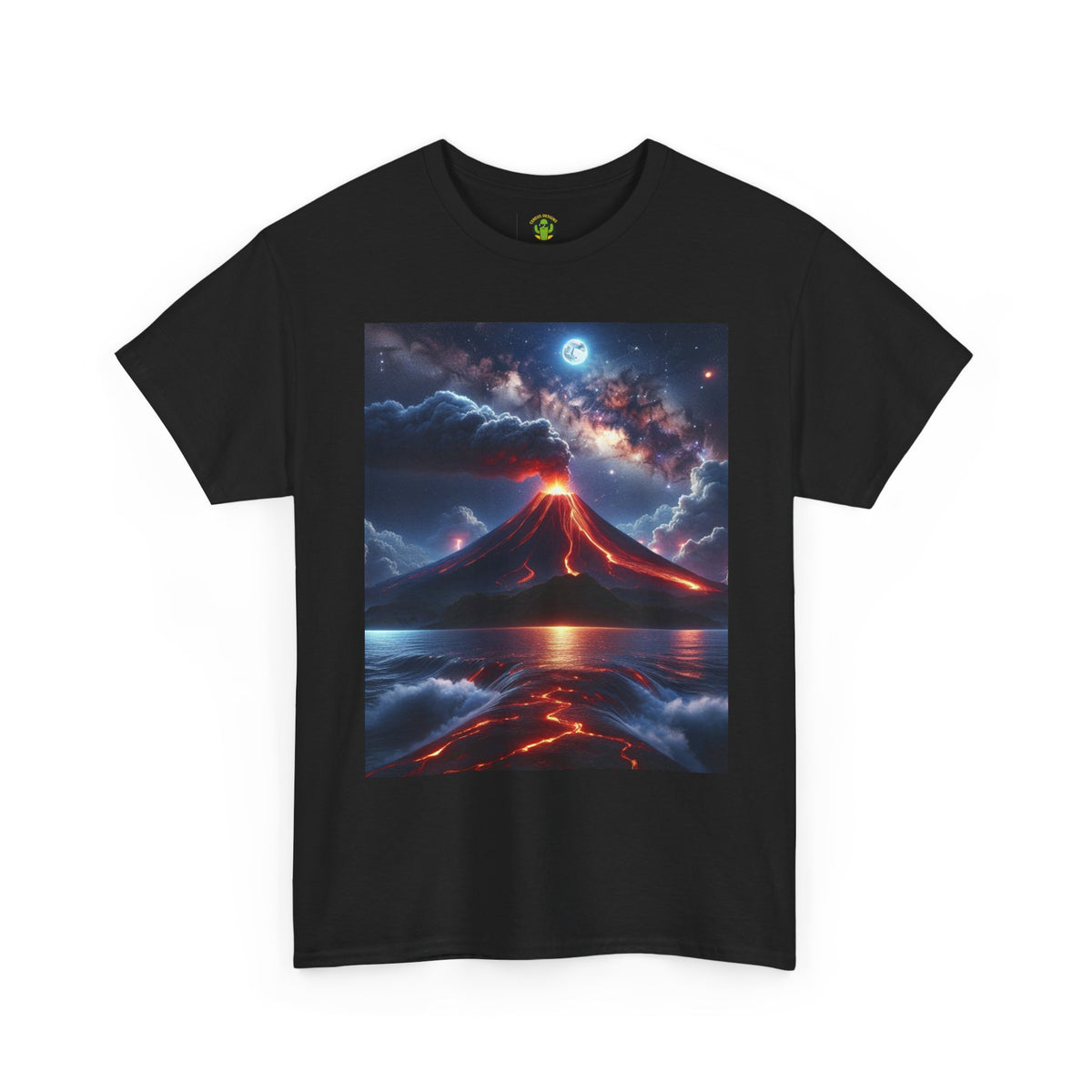 Volcano Sunset Unisex Heavy Cotton Tee - Graphic T-Shirt for Nature Lovers