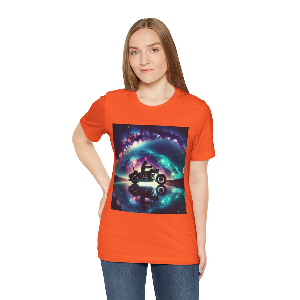 Galactic Biker Tee: Cosmic Shirt, Trendy Apparel