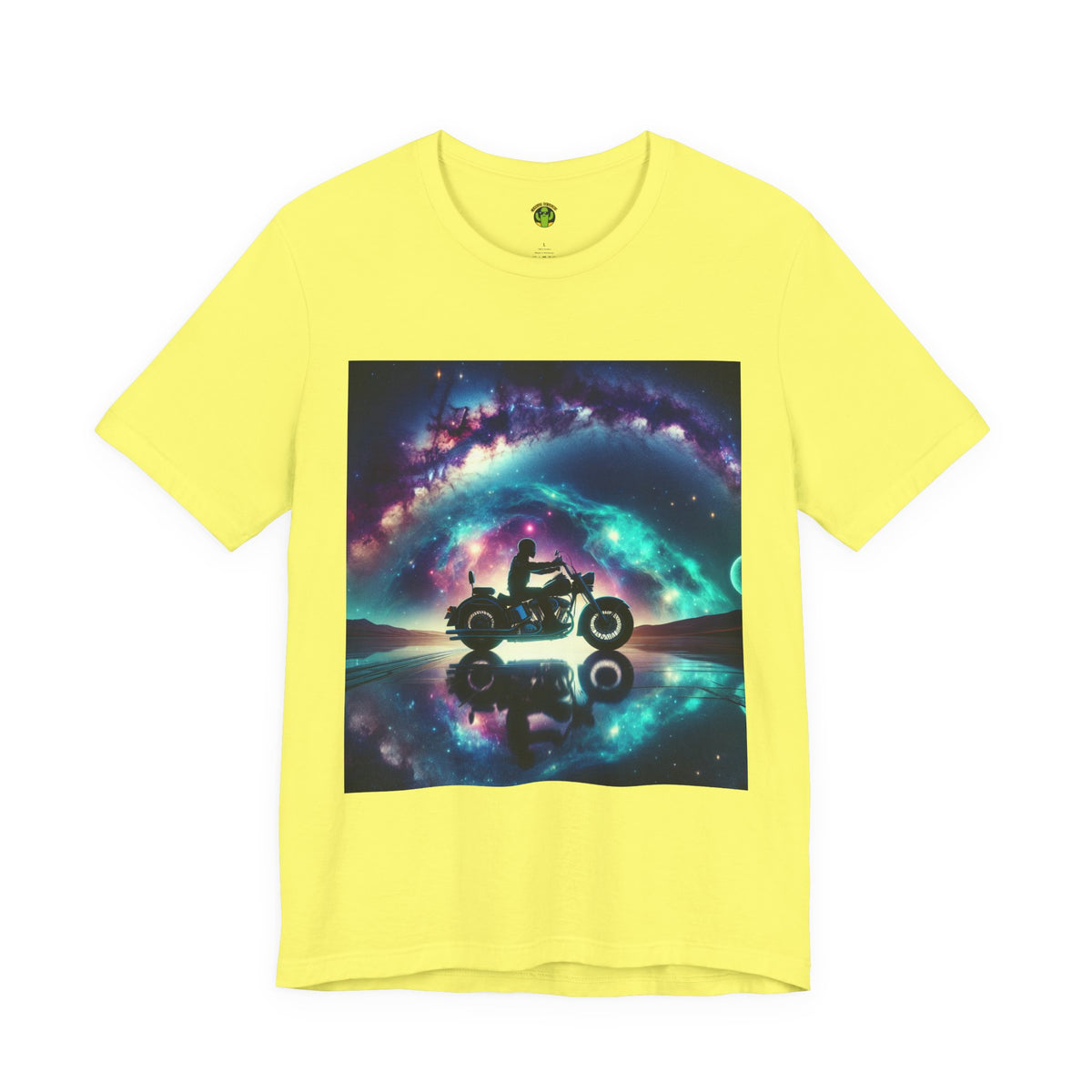 Galactic Biker Tee: Cosmic Shirt, Trendy Apparel