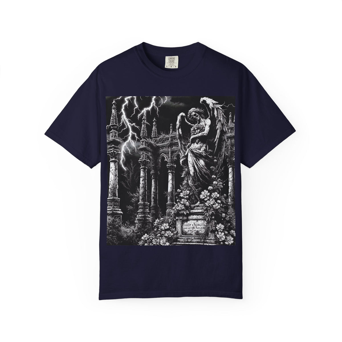 Gothic Angel T-Shirt, Garment-Dyed Tee for Alternative Fashion