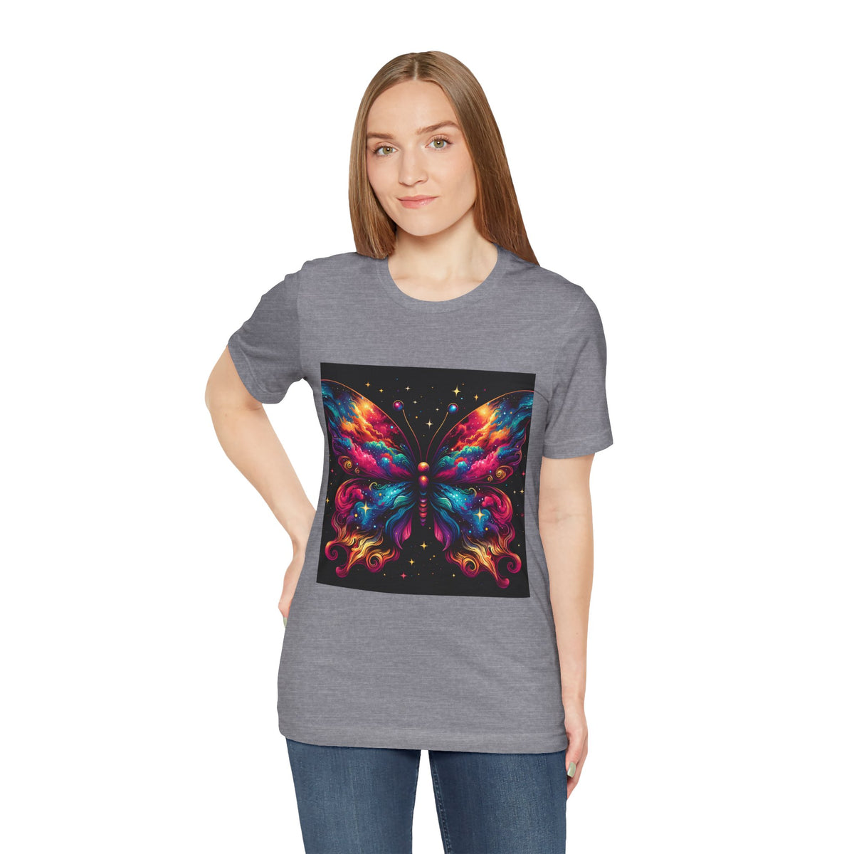 Vibrant Butterfly Art Tee | Colorful Graphic Top, Butterfly Lover