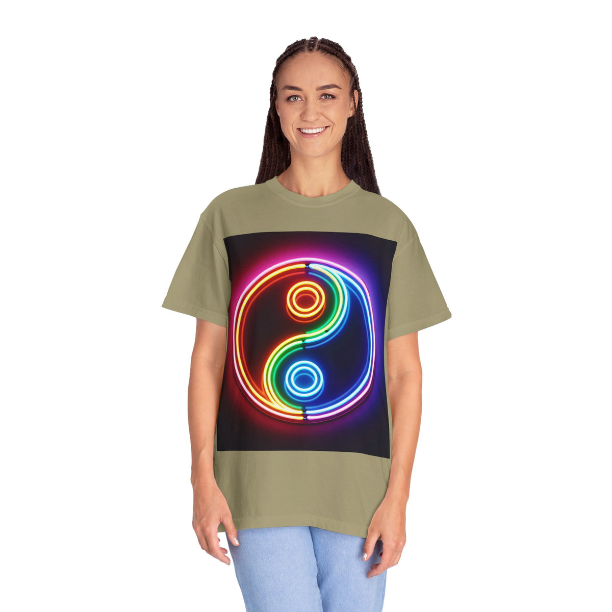 Yin Yang Neon T-Shirt - Colorful Garment-Dyed Tee