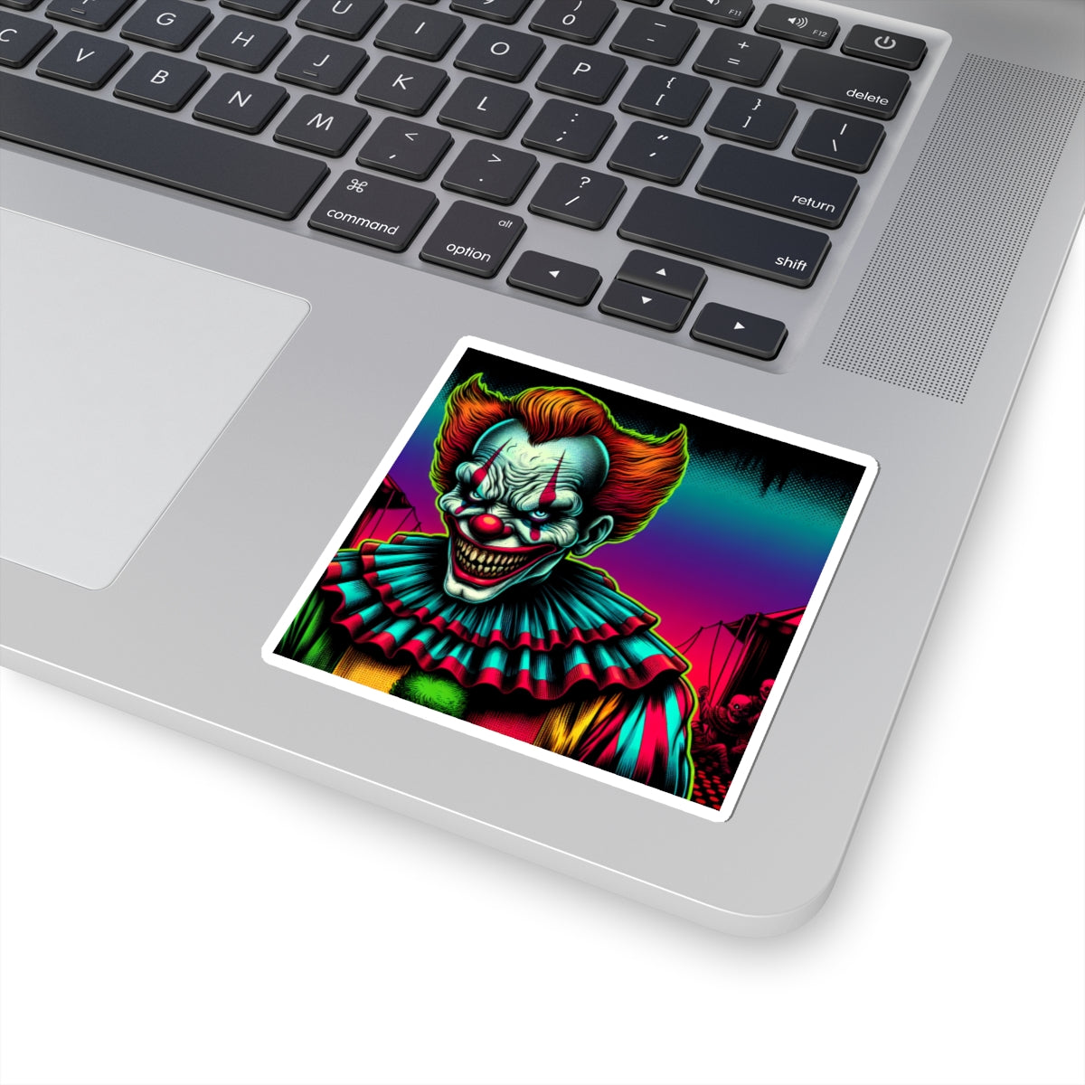 Creepy Clown Kiss-Cut Stickers, Horror Decor, Laptop Sticker, Party Favors, Halloween Gifts, Scary Art