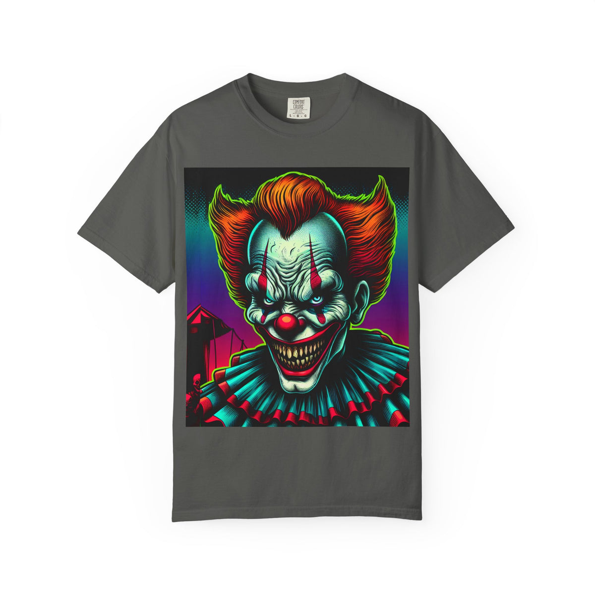 Creepy Clown Graphic Garment-Dyed T-Shirt