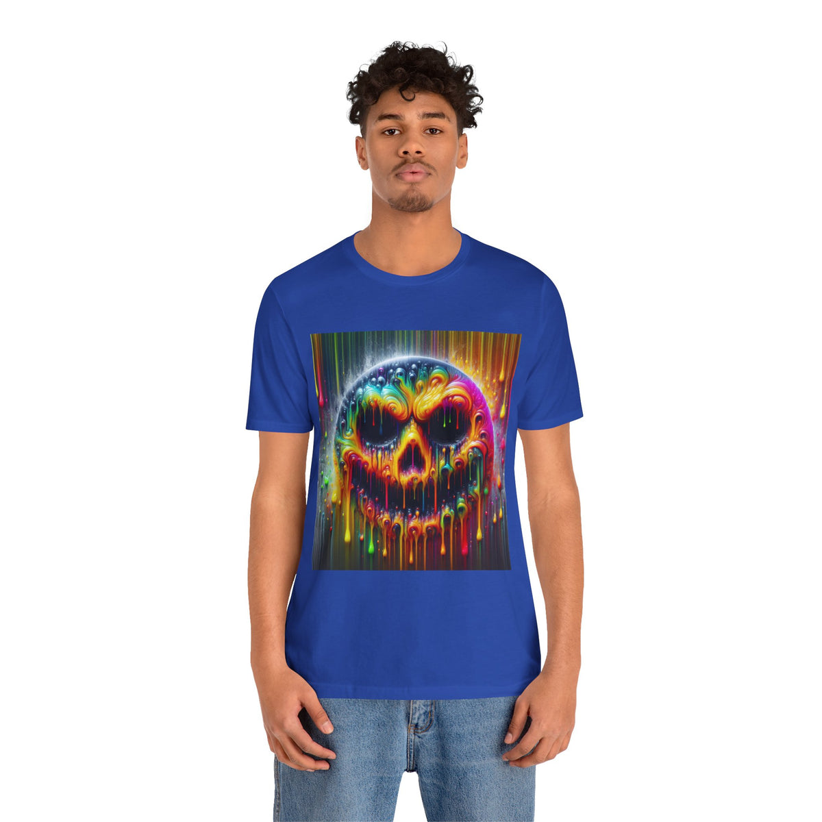 Psychedelic Skull Tee, Edgy Streetwear, Trendy Casual Wear