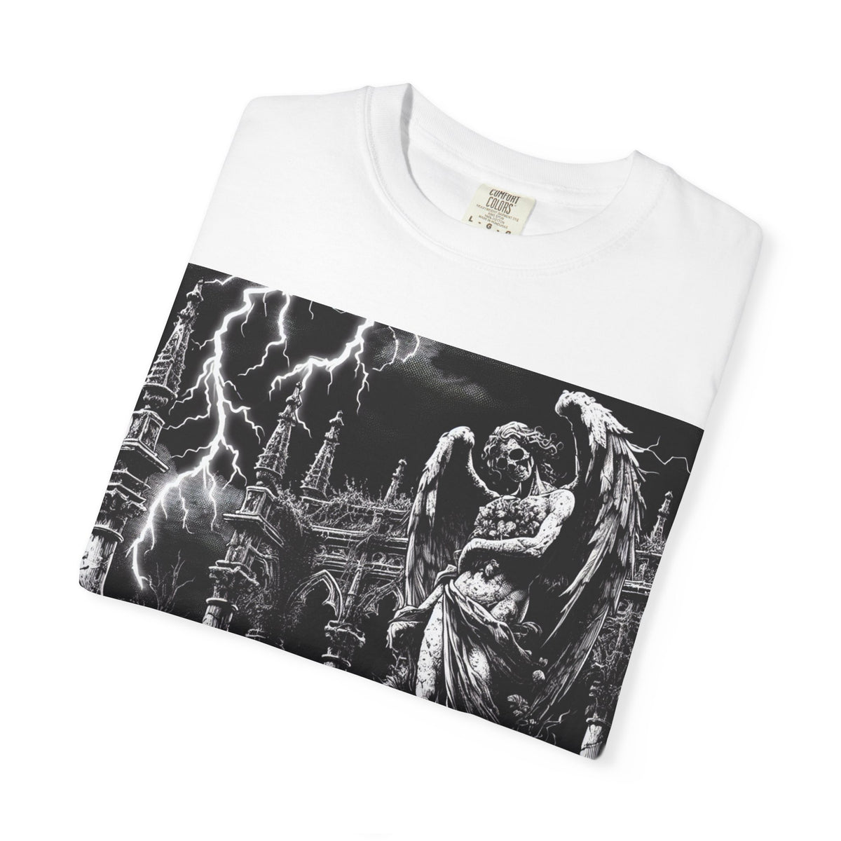 Gothic Angel T-Shirt, Garment-Dyed Tee for Alternative Fashion