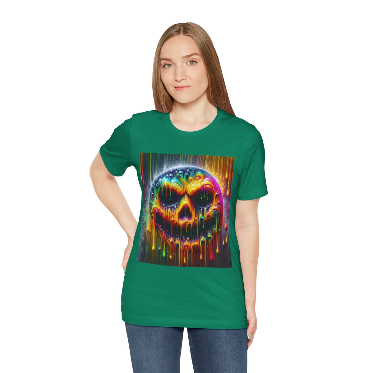 Psychedelic Skull Tee, Edgy Streetwear, Trendy Casual Wear