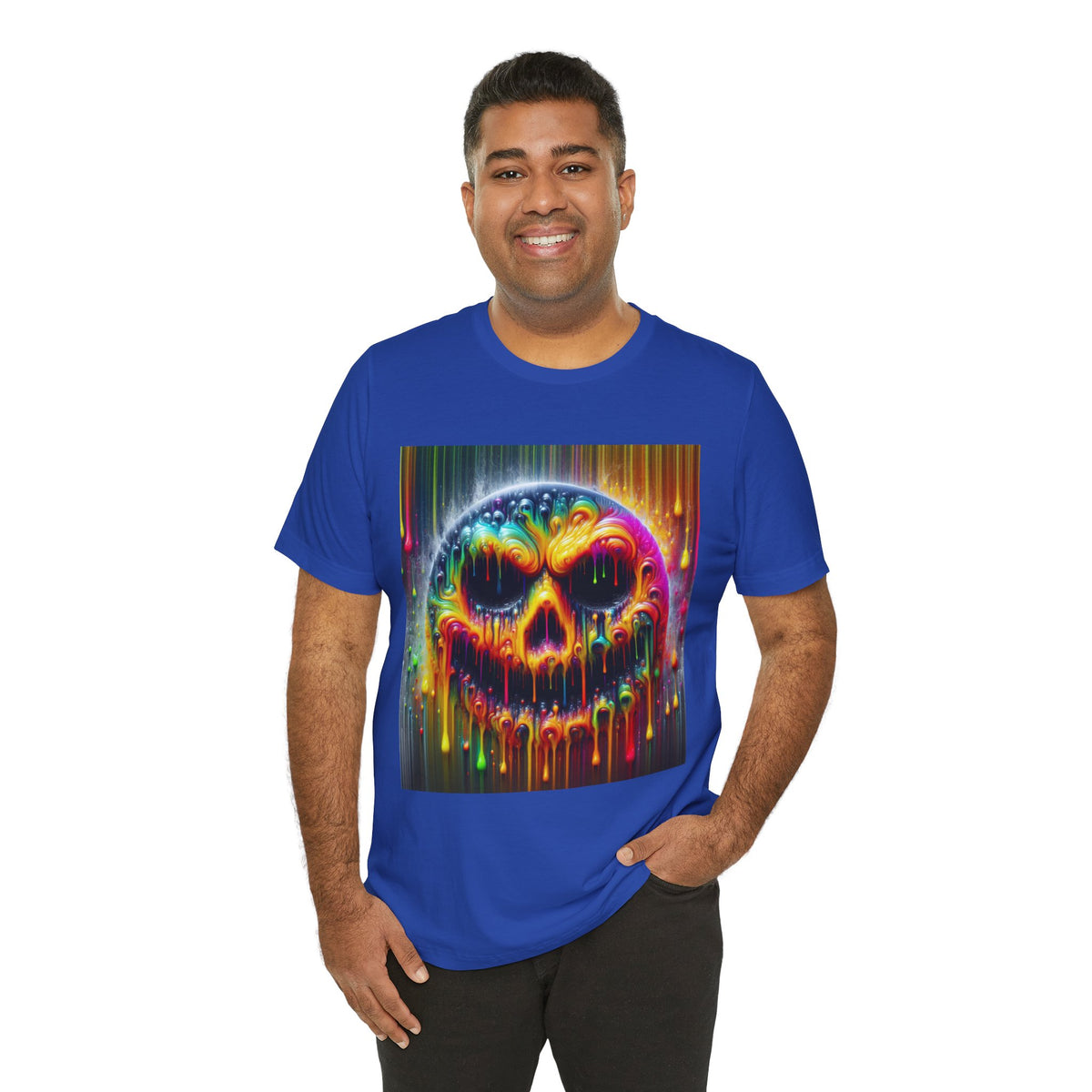 Psychedelic Skull Tee, Edgy Streetwear, Trendy Casual Wear