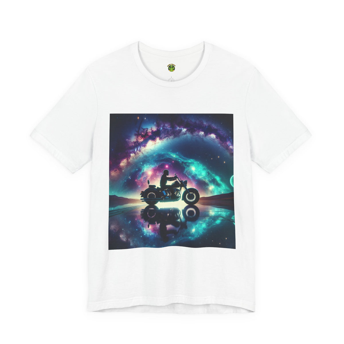 Galactic Biker Tee: Cosmic Shirt, Trendy Apparel