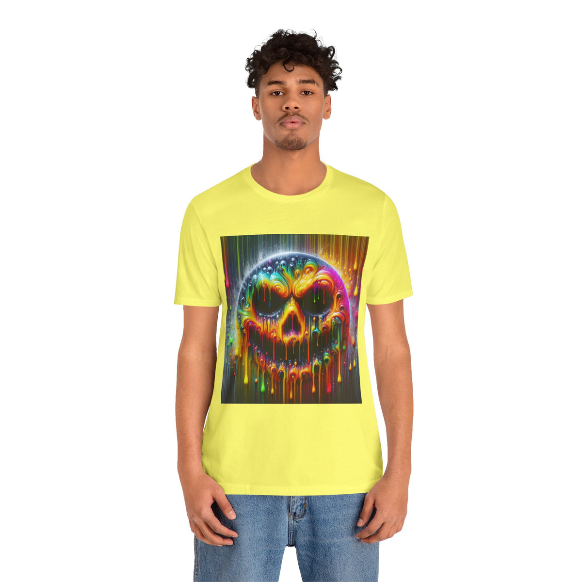 Psychedelic Skull Tee, Edgy Streetwear, Trendy Casual Wear