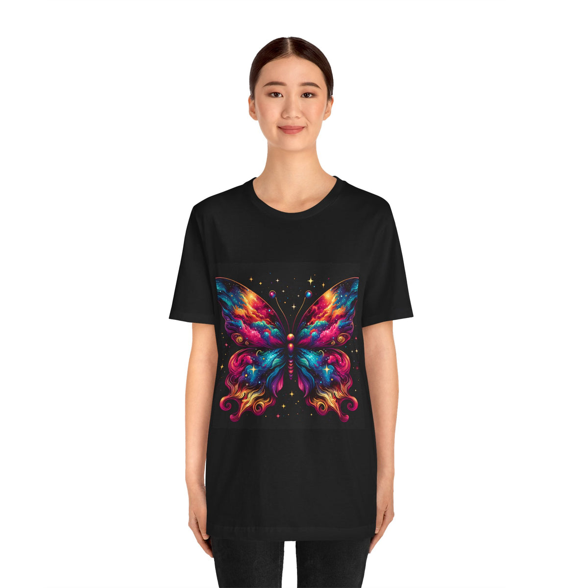 Vibrant Butterfly Art Tee | Colorful Graphic Top, Butterfly Lover