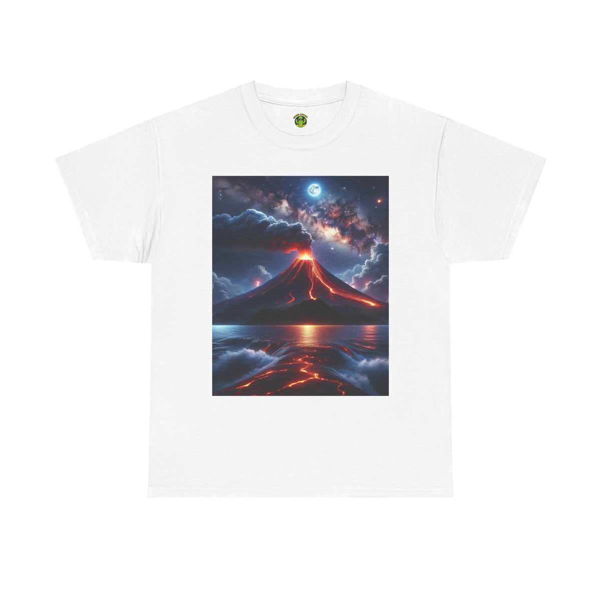 Volcano Sunset Unisex Heavy Cotton Tee - Graphic T-Shirt for Nature Lovers