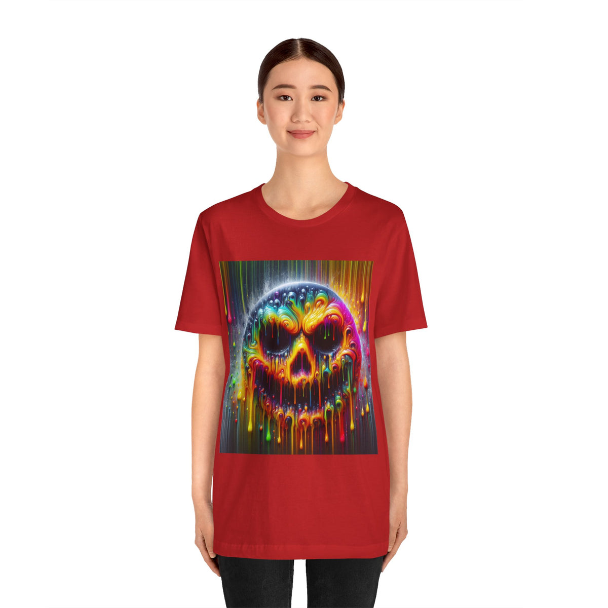 Psychedelic Skull Tee, Edgy Streetwear, Trendy Casual Wear