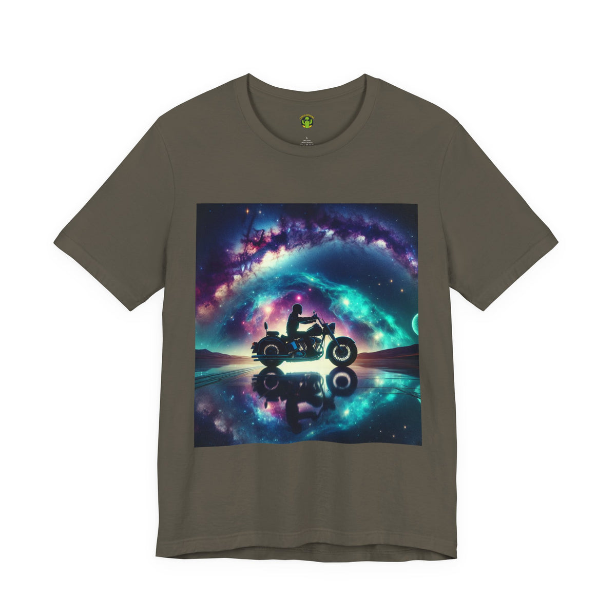 Galactic Biker Tee: Cosmic Shirt, Trendy Apparel