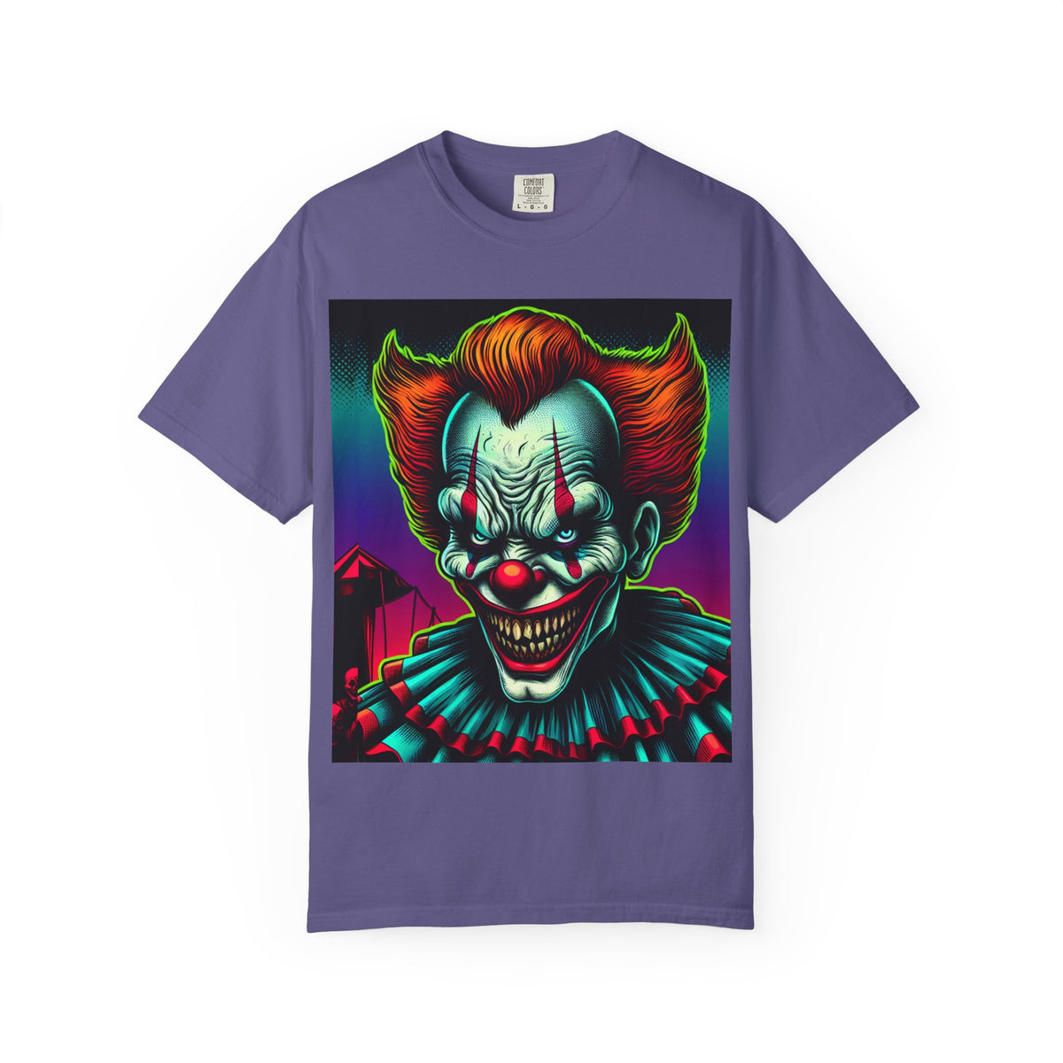 Creepy Clown Graphic Garment-Dyed T-Shirt