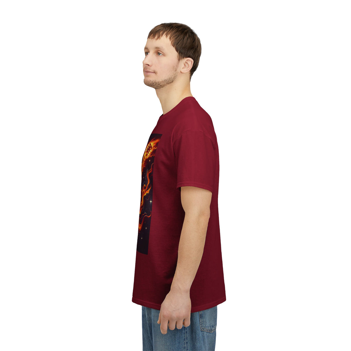 Flaming Guitar Heavy Cotton Tee – Perfect for Music Lovers