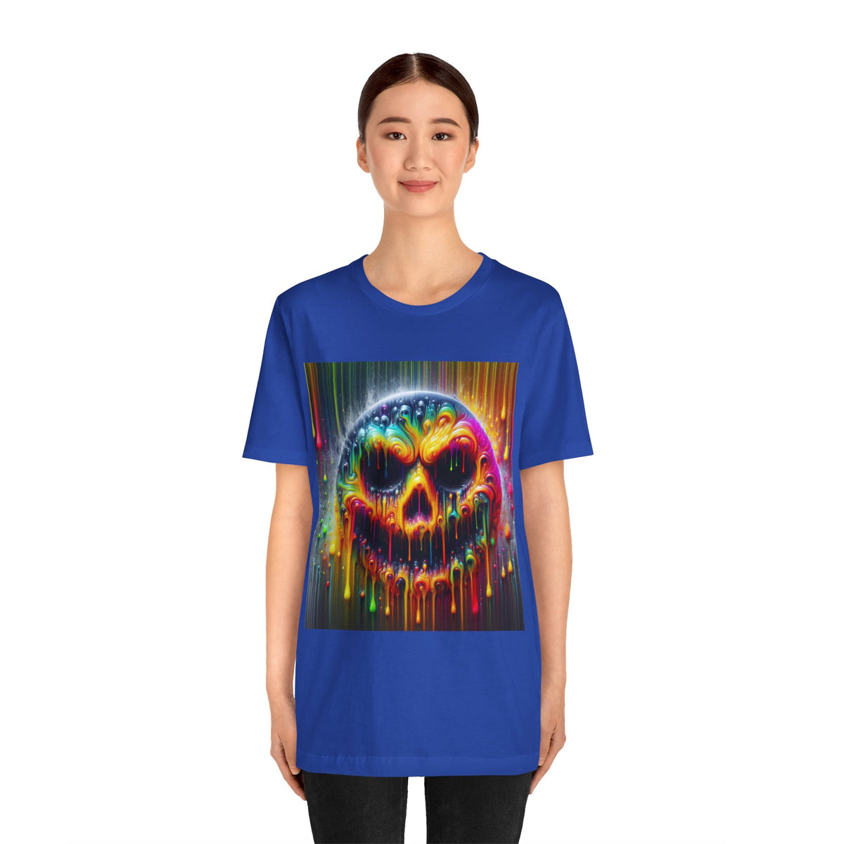 Psychedelic Skull Tee, Edgy Streetwear, Trendy Casual Wear