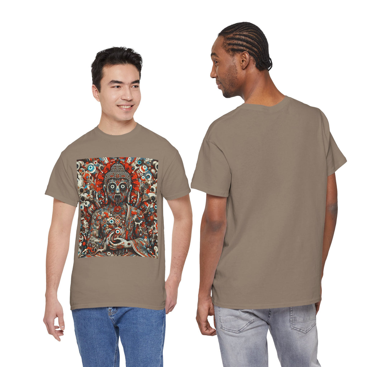 Buddha Art Heavy Cotton Tee - Spiritual, Meditation Shirt, Mindfulness Apparel